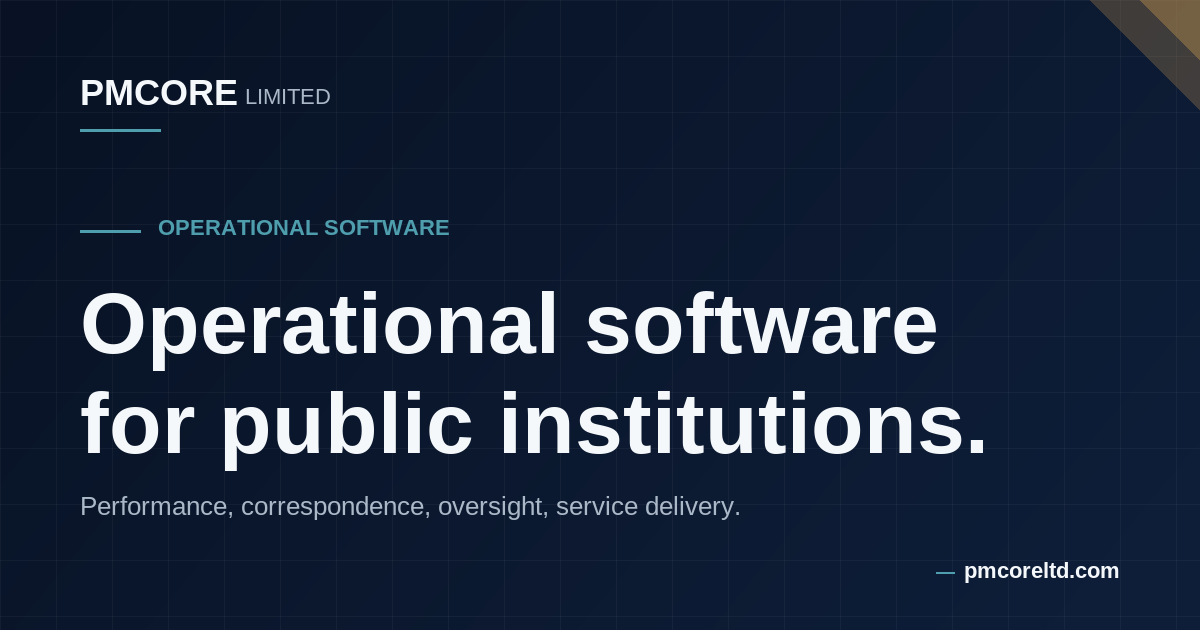 Pmm Core PMCORE — Operational software for public institutions